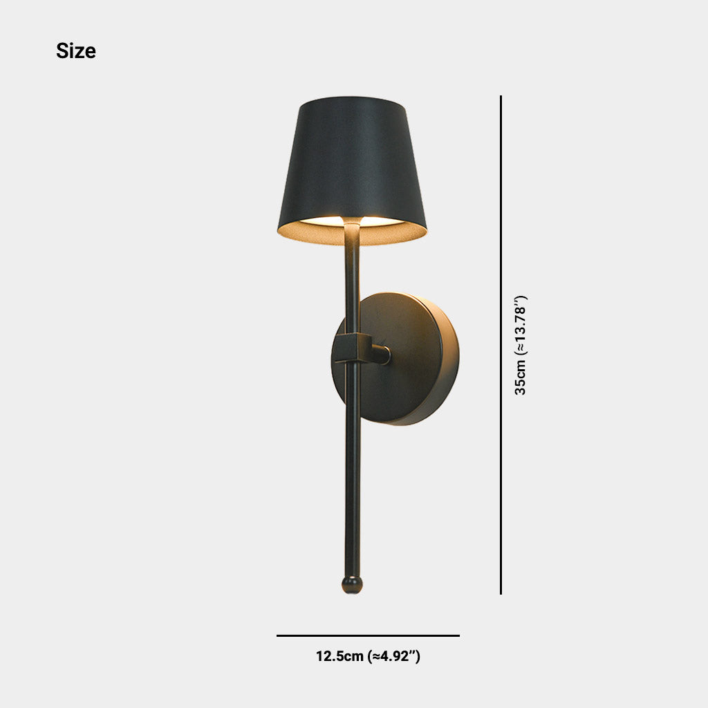 Wall lamp Classic Indoor LED Rechargeable Black Size