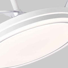 Weißer, leiser Deckenventilator mit einziehbaren Flügeln