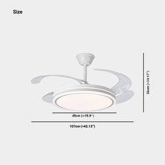 Weißer, leiser Deckenventilator mit einziehbaren Flügeln