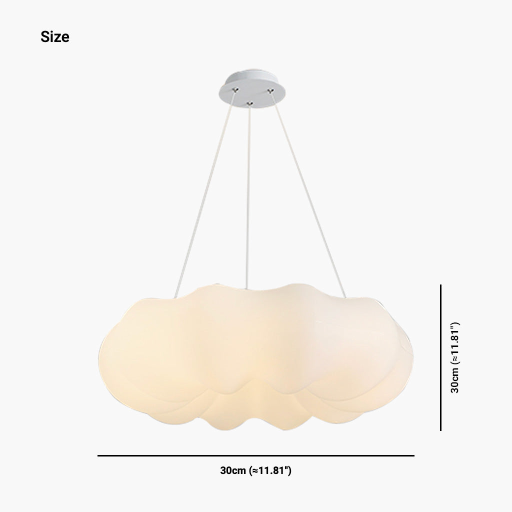 White Cloud Metal LED Pendant Ceiling Light Size