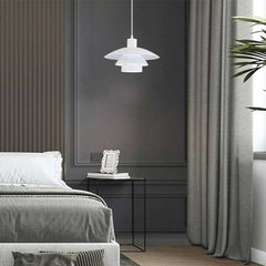 White Dining Room Pendant Light 29cm 2 Lights Bedroom