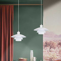 White Dining Room Pendant Light 29cm 2 Lights Table