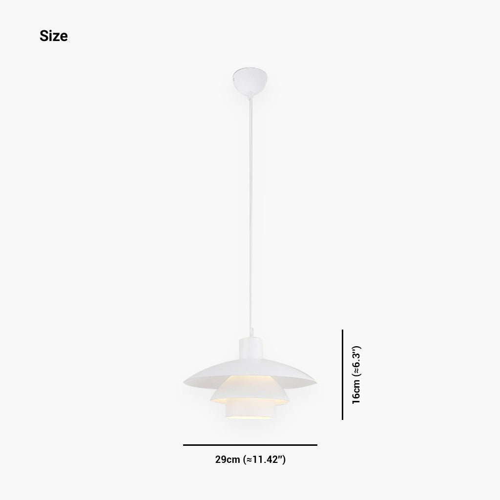 White Dining Room Pendant Light 29cm Size
