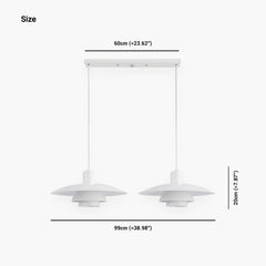 White Dining Room Pendant Light 39cm 2 Lights Size 