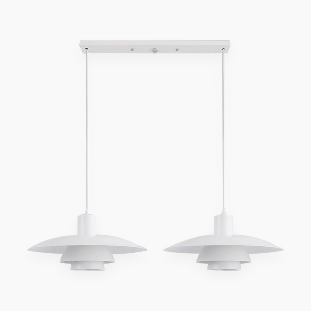 White Dining Room Pendant Light 39cm 2 Lights