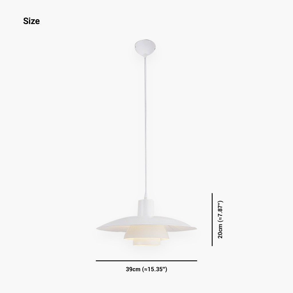 White Dining Room Pendant Light 39cm Size