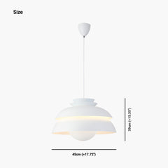 White Shade Single Pendant Light Size