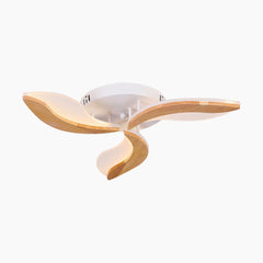 Wood Acrylic Flower Petal Flush Mount Ceiling light 3 Light