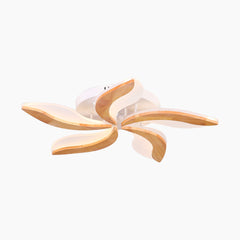 Wood Acrylic Flower Petal Flush Mount Ceiling light 5 Light