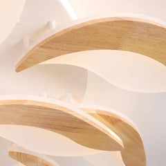 Wood Acrylic Flower Petal Flush Mount Ceiling light Detail