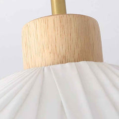 Wood Fabric Lotus Leaf Pendant Light Detail