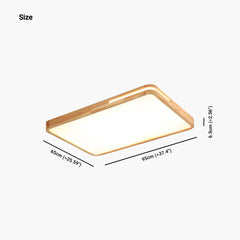 Ceiling Light Flush Mount Modern Round / Square, Wood