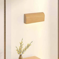 Rechteckige Wandleuchte mit Holzmaserung, minimalistische LED