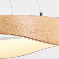 Lustre à anneau en grain de bois LED à intensité variable