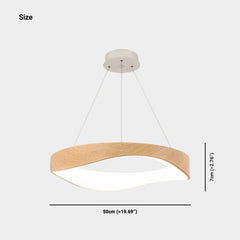 Lustre à anneau en grain de bois LED à intensité variable