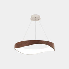 Lustre à anneau en grain de bois LED à intensité variable