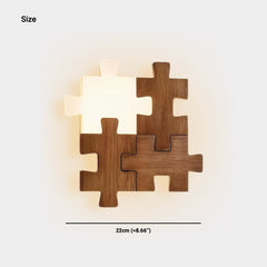 Wood Puzzle Wall Light Nordic LED