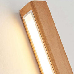 Flush Mount Ceiling Light Long Wooden Linear LED