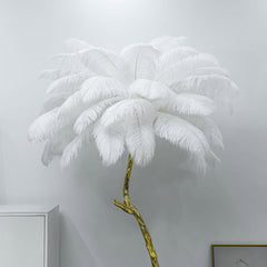Luxury Ostrich Feather Palm Tree Floor Lamp Shade off