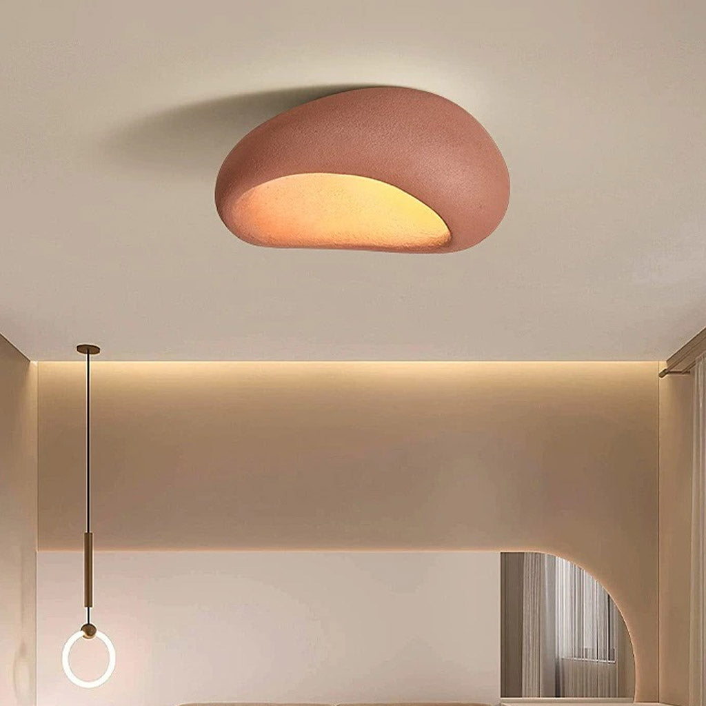 thumbnail image 2 of SEEAIRSHOP Scandinavian Pendant Lights Kitchen Island Beige White Concrete Cement Look Pendant Light Dome Hanging Lamp Wabi Sabi Chandelier - Small 2 of 11