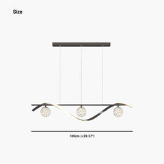 wave linear led chandelier size