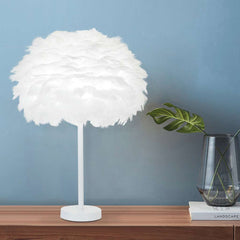 Minimalist Bloom Feather Table Lamp Bedroom