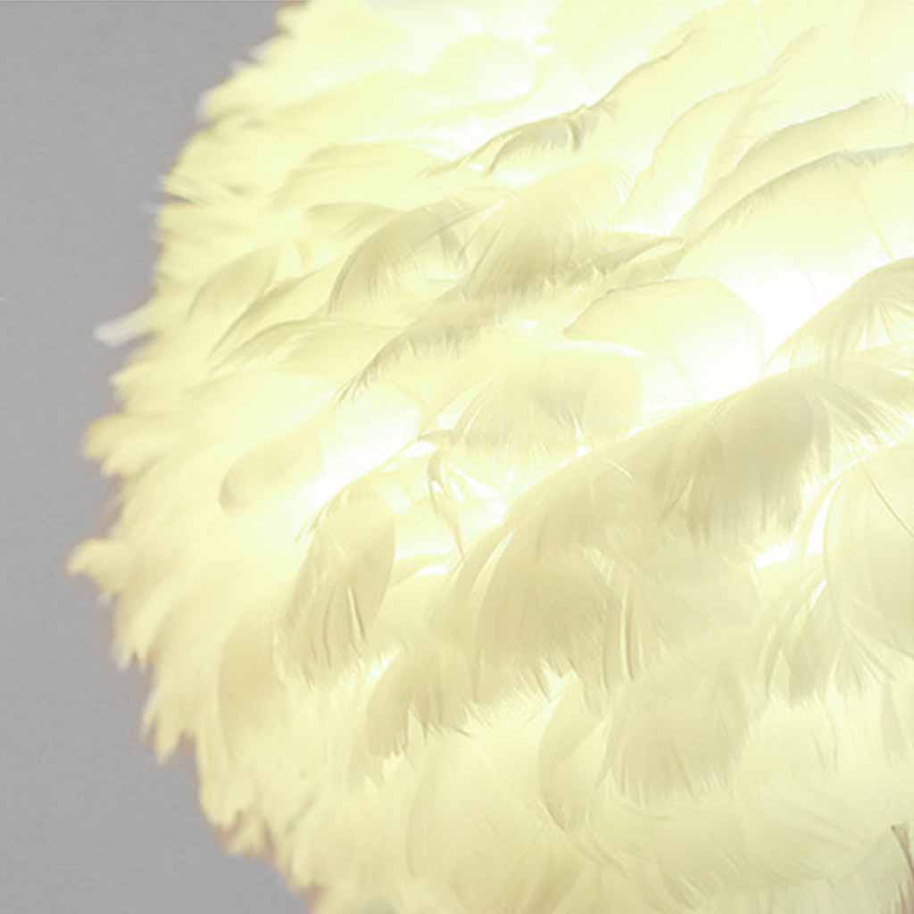 Minimalist Bloom Feather Table Lamp Feather Shade