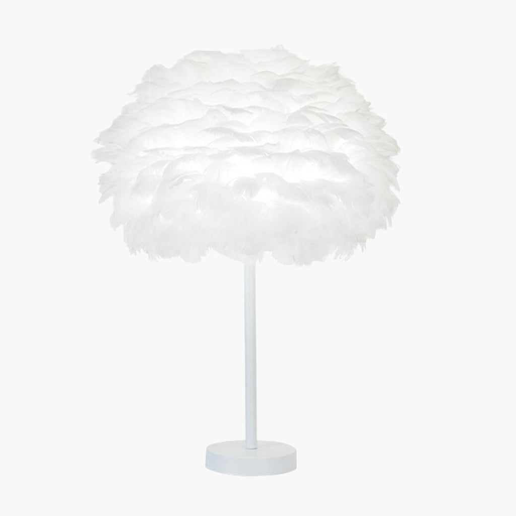Minimalist Bloom Feather Table Lamp Grey Background