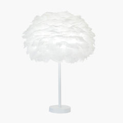 Minimalist Bloom Feather Table Lamp Grey Background