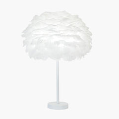 Minimalist Bloom Feather Table Lamp Grey Background