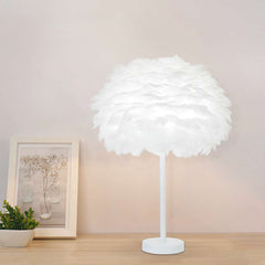 Minimalist Bloom Feather Table Lamp Study Room