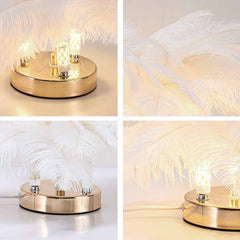 Cute Ostrich Feather Table Lamp Base