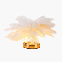 Cute Ostrich Feather Table Lamp Grey Background