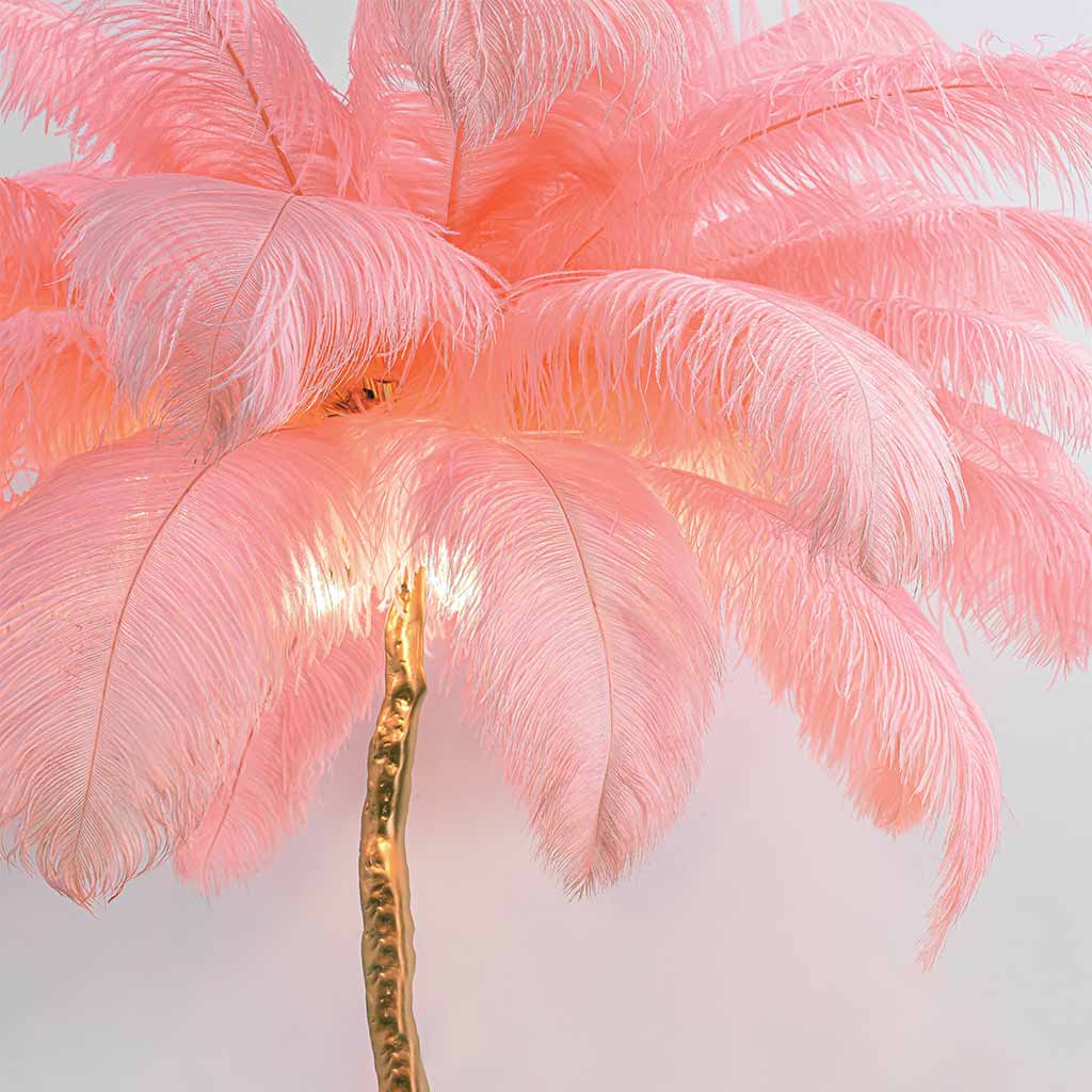 Ostrich Feather Floor Lamp Shade