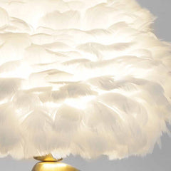 Unique Metal Pebble Feather Table Lamp Shade
