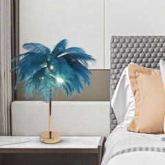 Minimalist Feather Table Lamp Blue