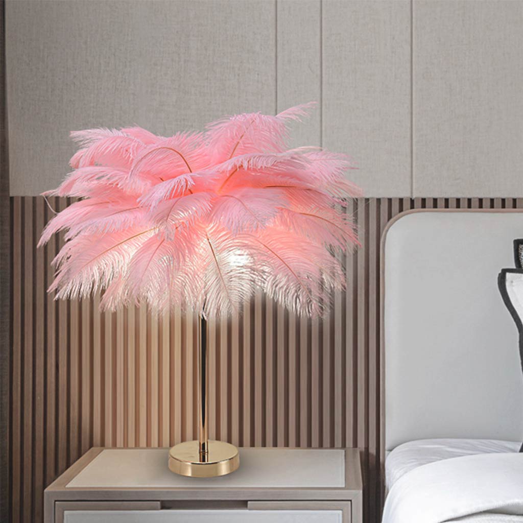 Minimalist Feather Table Lamp Pink