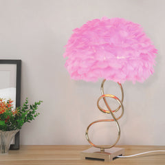 Nordic Spiral Feather Table Lamp Pink