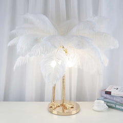 stylish ostrich feather bird feet table lamp study