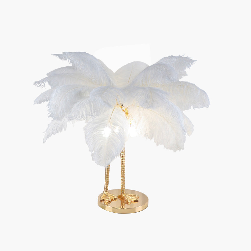 unique ostrich feather bird feet table lamp-main