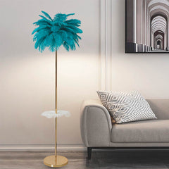 ostrich feather floor lamp ffl002 blue