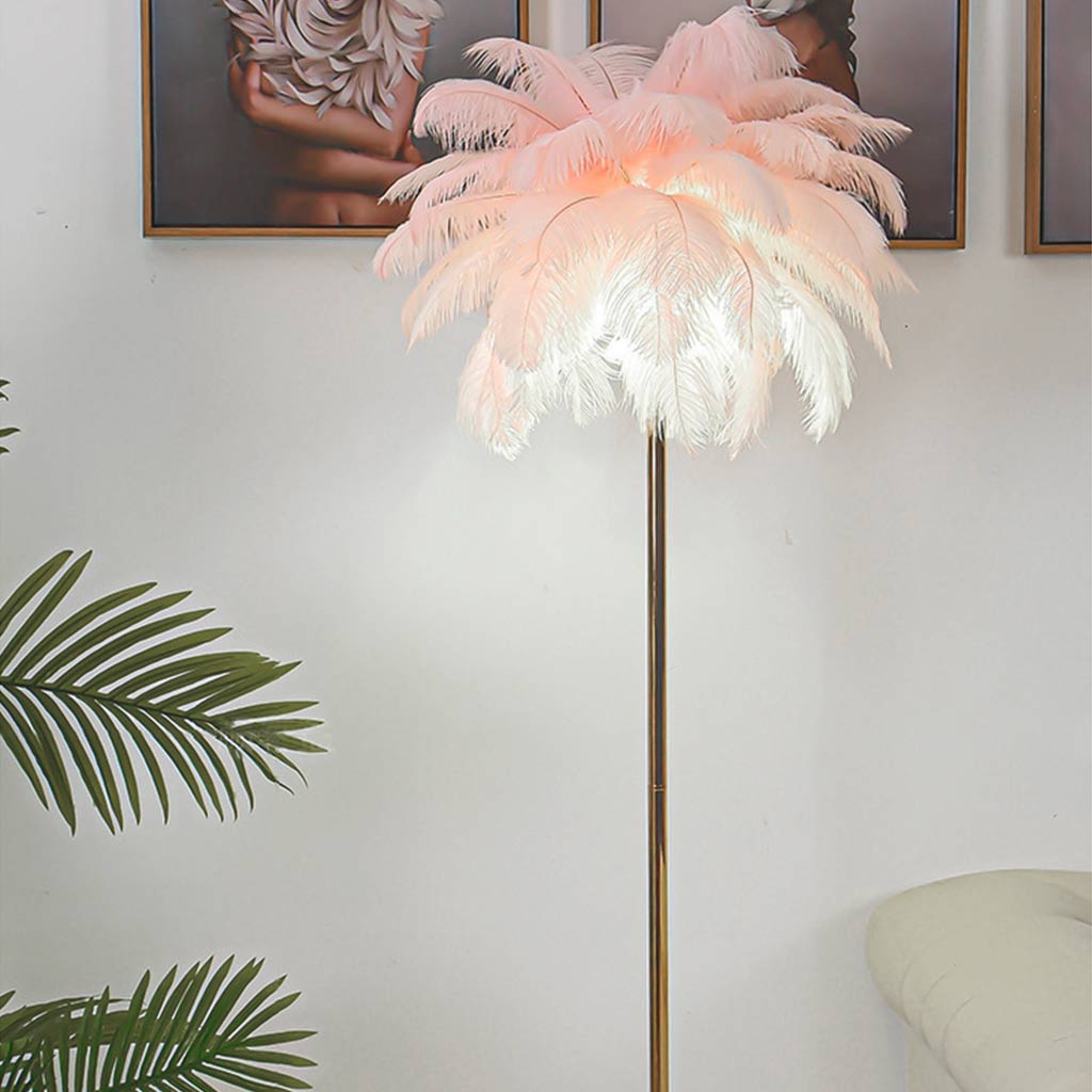 ostrich feather floor lamp ffl002 pink room