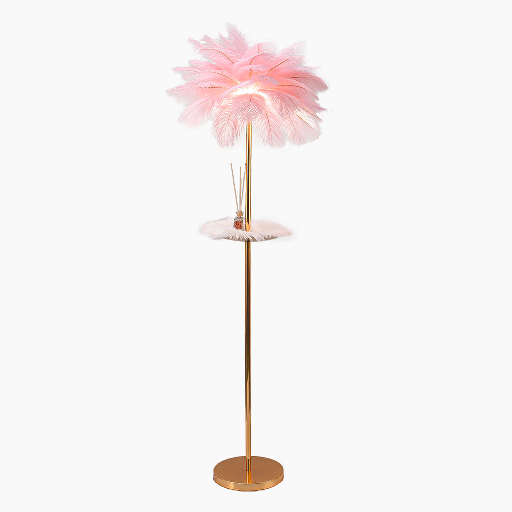 ostrich feather floor lamp ffl002 pink