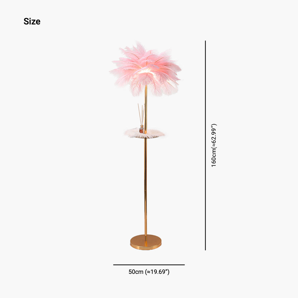 ostrich feather floor lamp ffl002 size