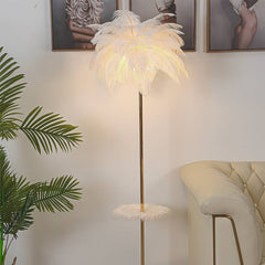 ostrich feather floor lamp ffl002 white