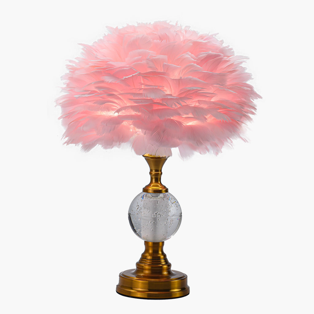 Romantic Crystal Feather Table Lamp Main