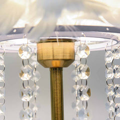 Romantic Feather Table Lamp with Crystal Tassels