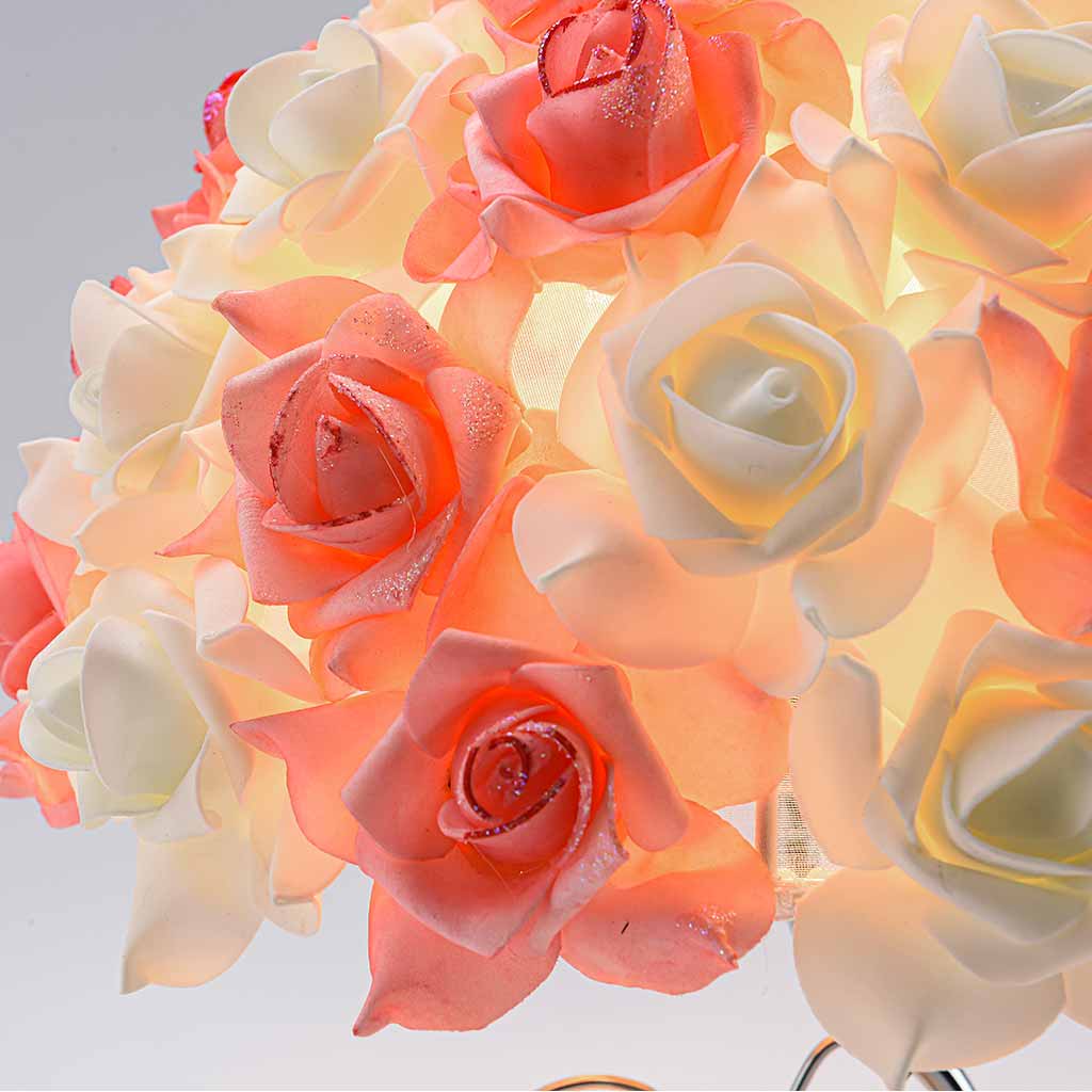 Artistic Rose Floral Crystal Heart Table Lamp Shade