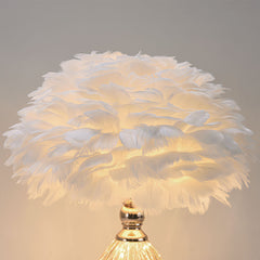 Cute Teardrop Glass Feather Table Lamp Shade