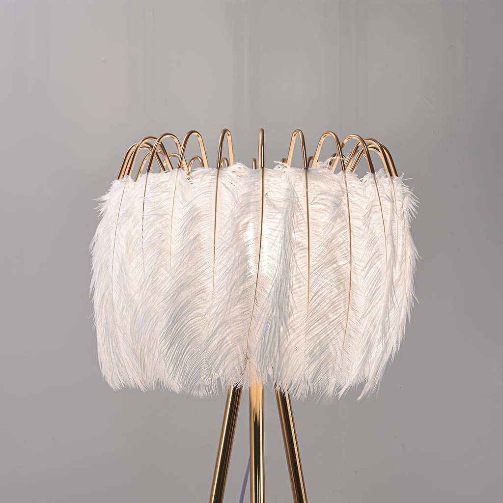    tripod ostrich feather floor lamp ffl003 shade